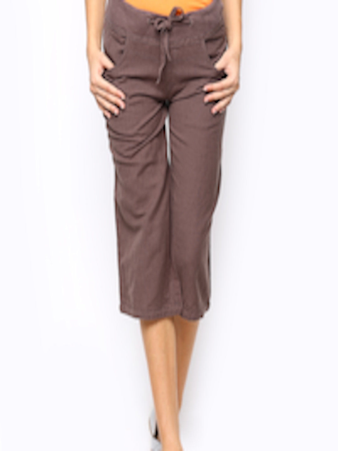 Buy Vero Moda Women Brown Linen Blend Capris - Capris for Women 352182 ...