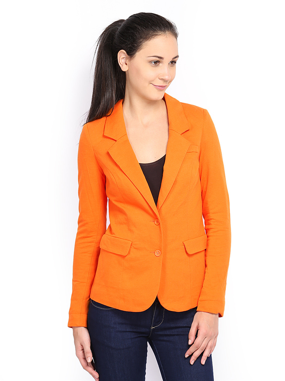 Buy Vero Moda Women Orange Semiformal Blazer Blazers for Women 430190 Myntra