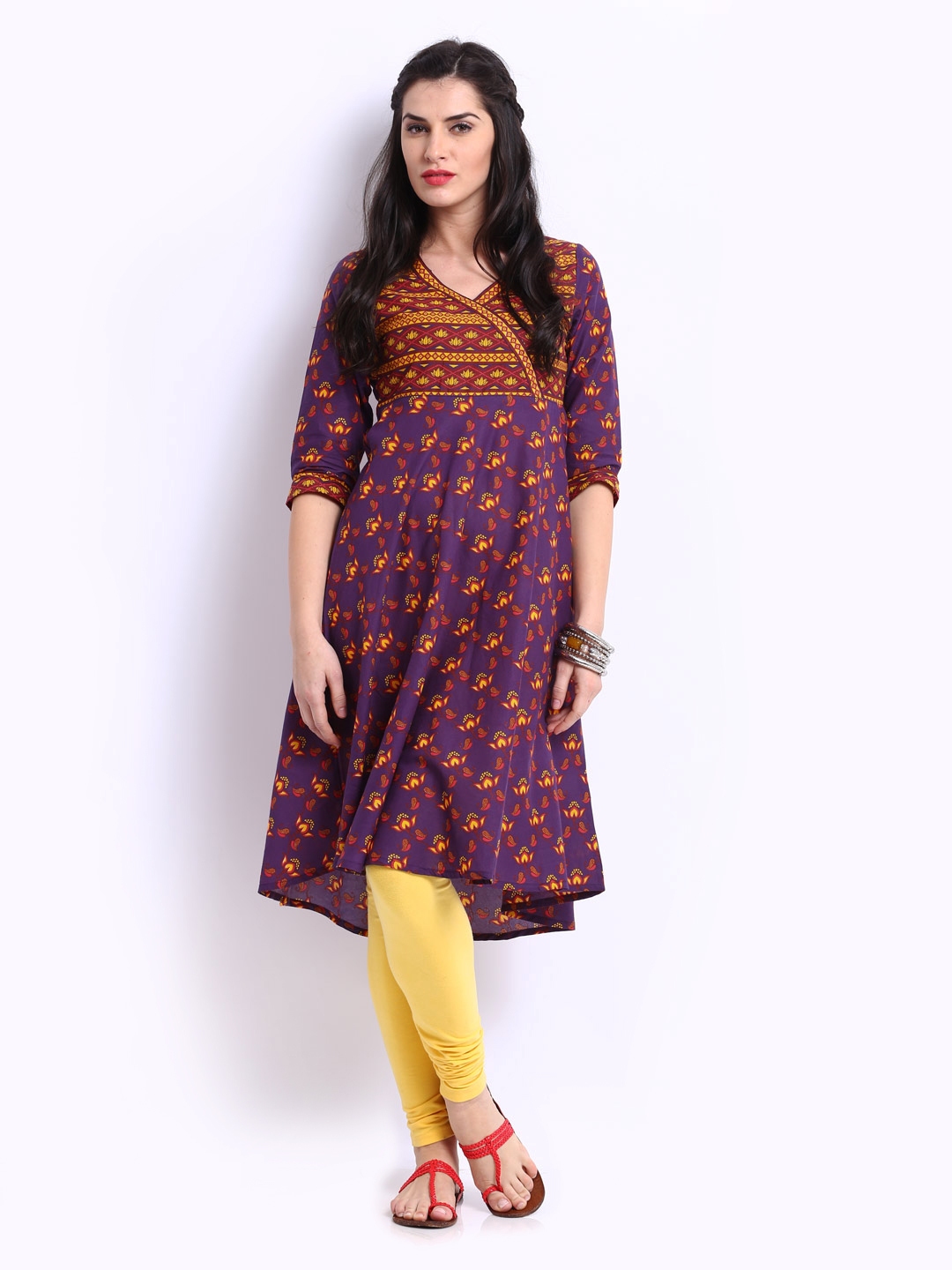 Buy Vishudh Women Purple Printed Kurta - Kurtas for Women 224234 | Myntra