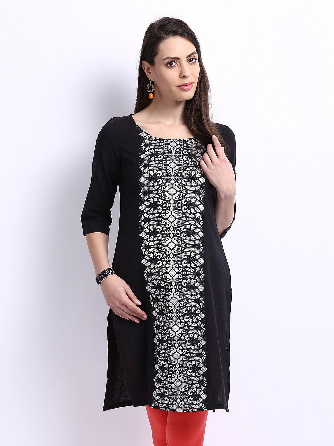 Buy W Women Black & White Kurta Kurtas for Women 248196 Myntra