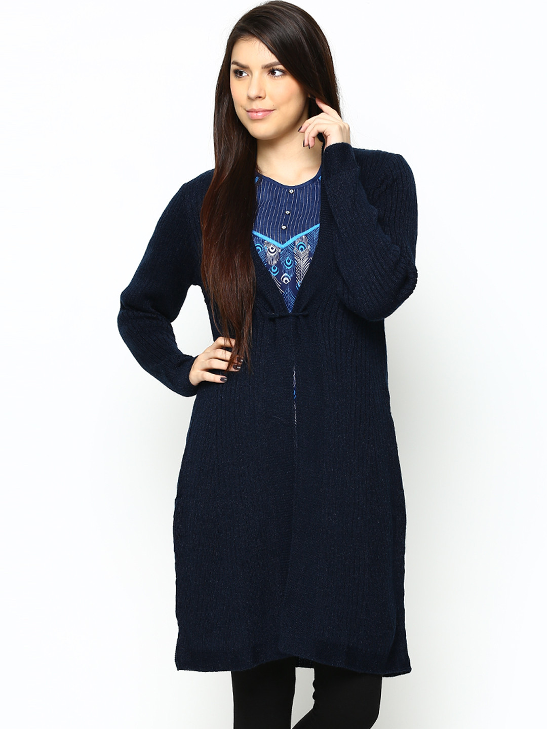 Buy W Navy Shrug Shrug for Women 551478 Myntra
