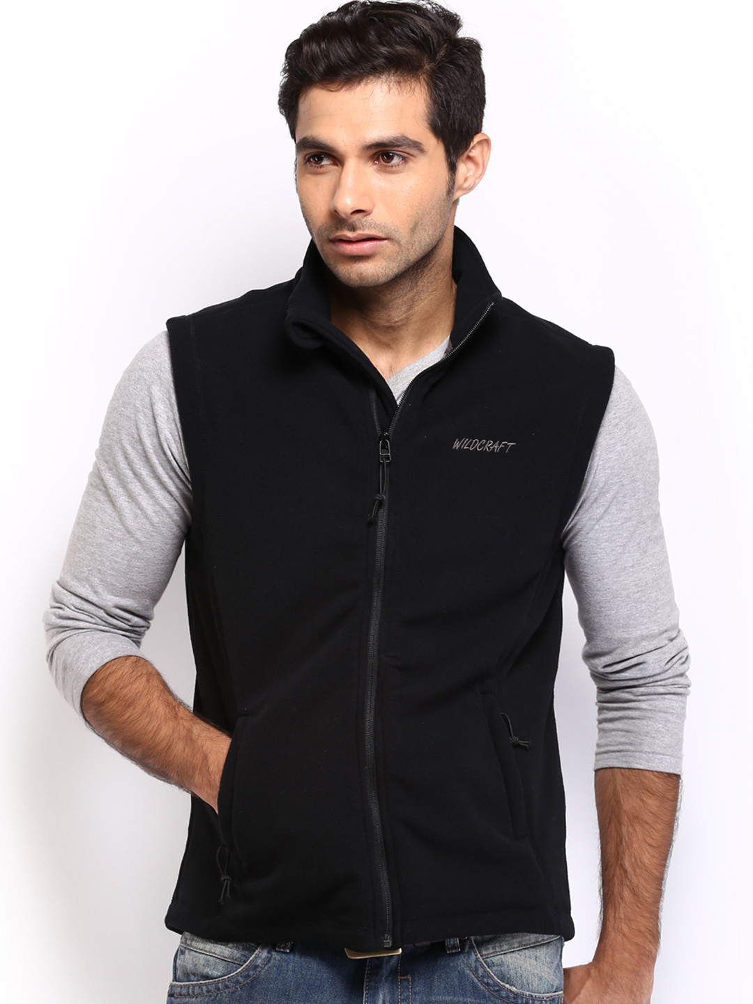 Buy Wildcraft Men Black Sleeveless Fleece Sweatshirt Sweatshirts for