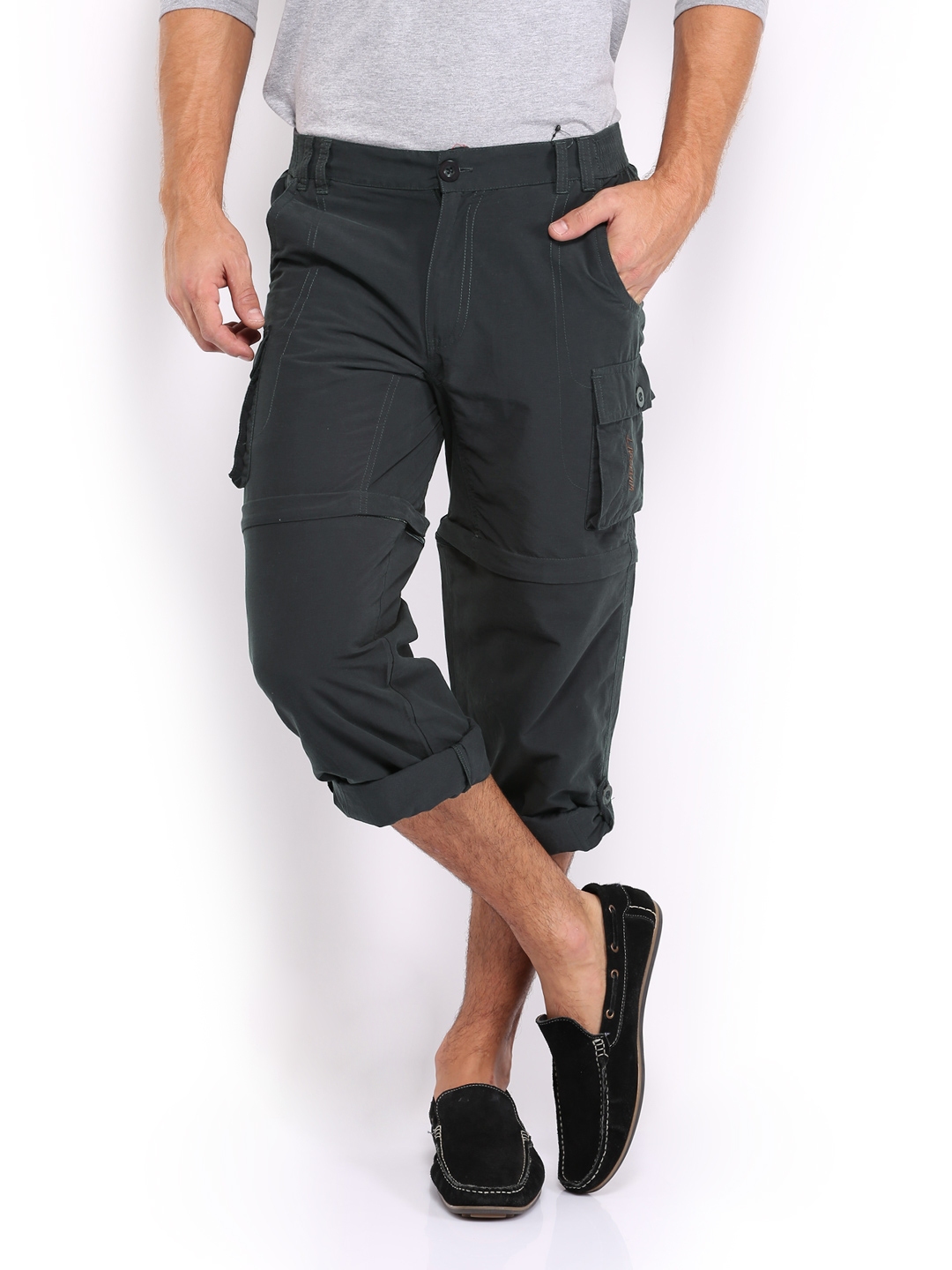 Buy Wildcraft Unisex Black Convertible Cargo Trousers - Trousers for ...
