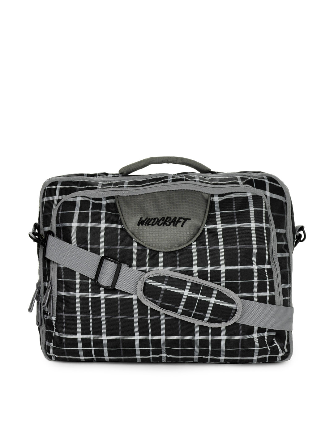 Buy Wildcraft Unisex Black & Grey Checked Laptop Bag Laptop Bag for