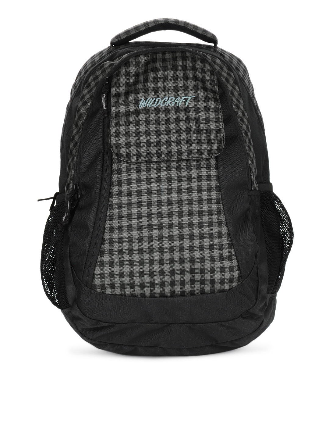 Buy Wildcraft Slide GH Unisex Black & Grey Checked Backpack Backpacks