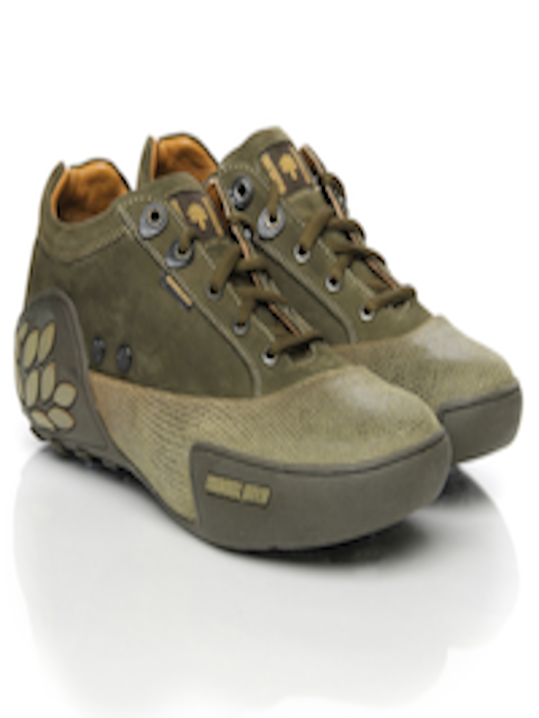 Buy Woodland Men Olive Green Leather Casual Shoes Casual