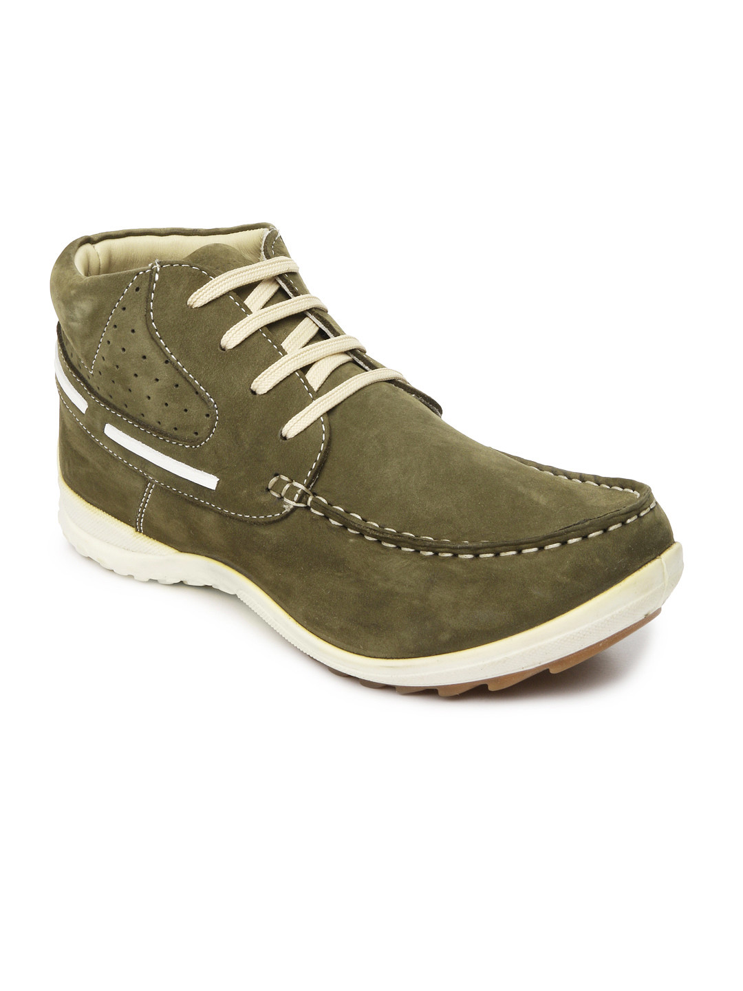 Buy Woodland Men Olive Green Leather Casual Shoes Casual Shoes for