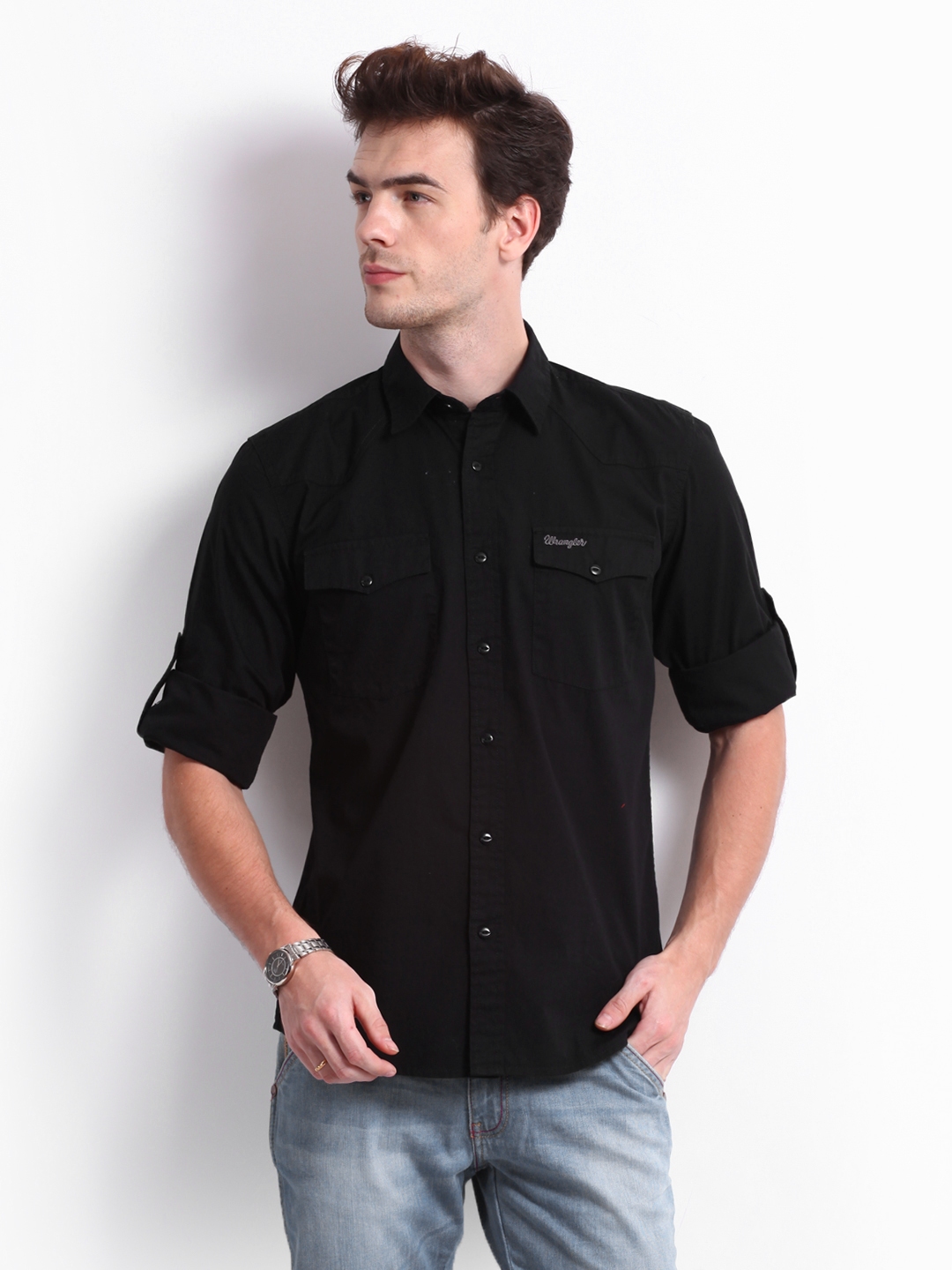 Buy Wrangler Men Black Casual Shirt - Shirts for Men 250011 | Myntra