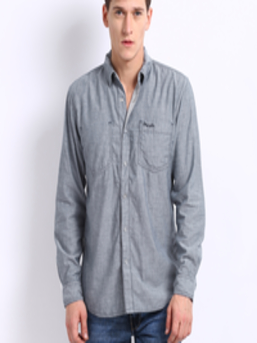 Buy Wrangler Men Blue & Grey Reversible Casual Shirt - Shirts for Men ...