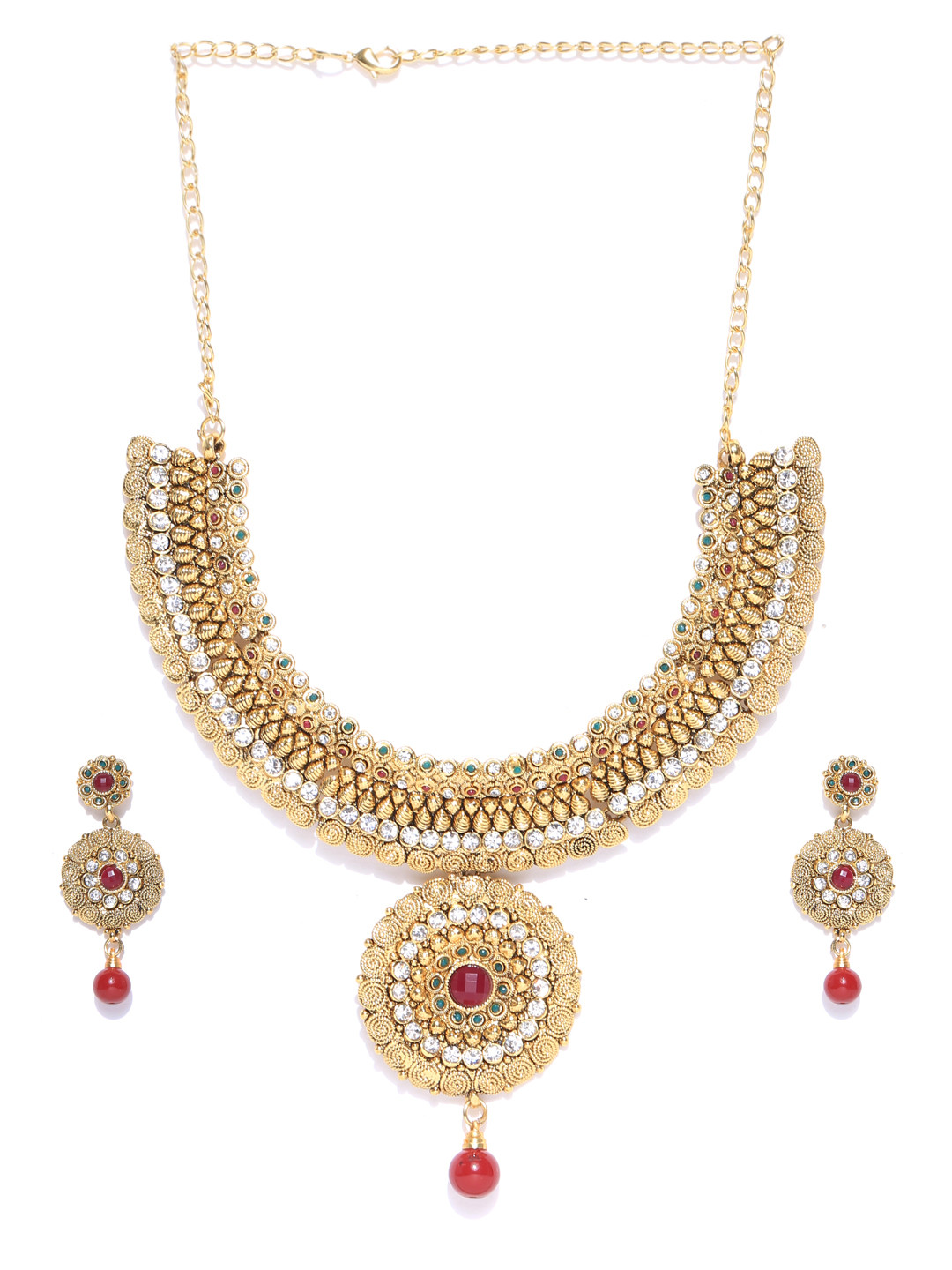 Buy Zaveri Pearls Gold Plated Jewellery Set Jewellery Set for Women