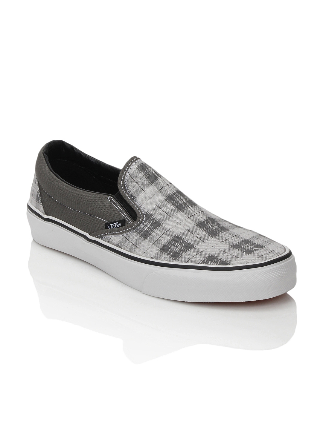 gray leather slip on vans