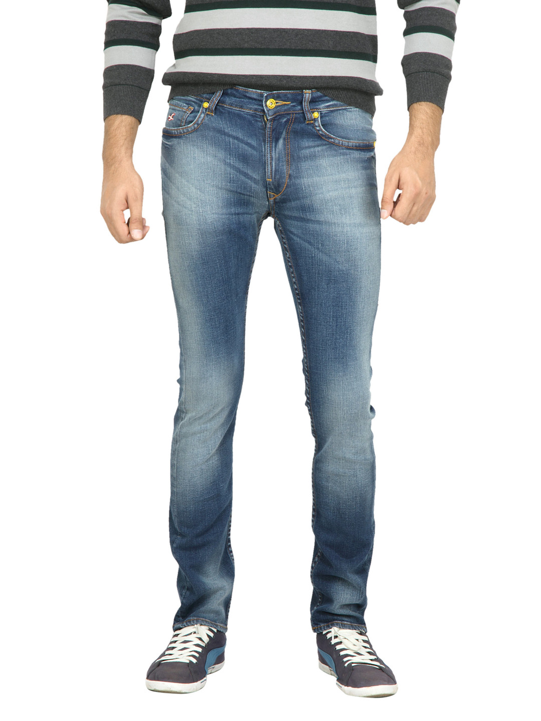 Buy Deni Yo Men Washed Blue Jeans Jeans for Men 22786 Myntra