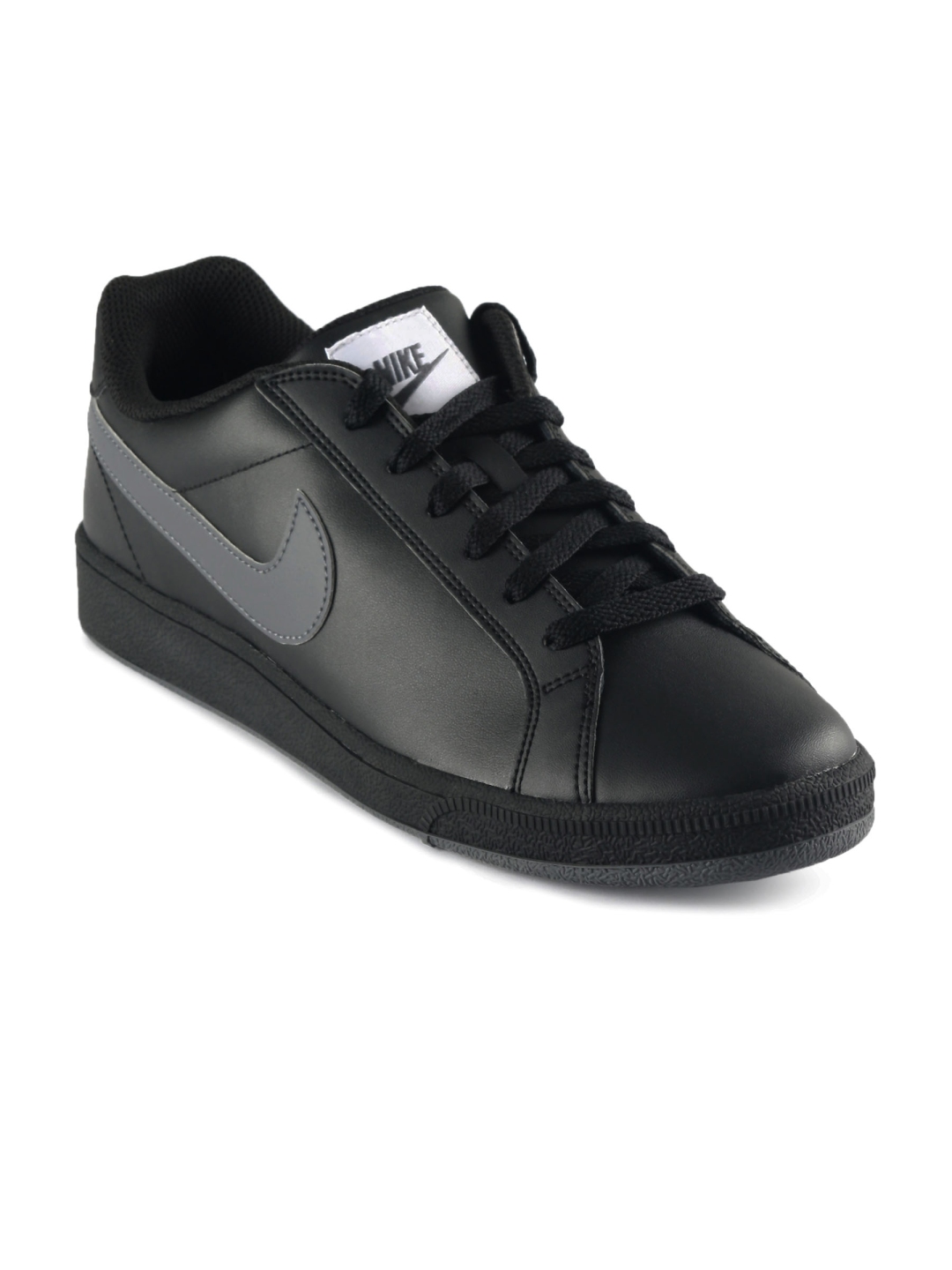 leather sports shoes black