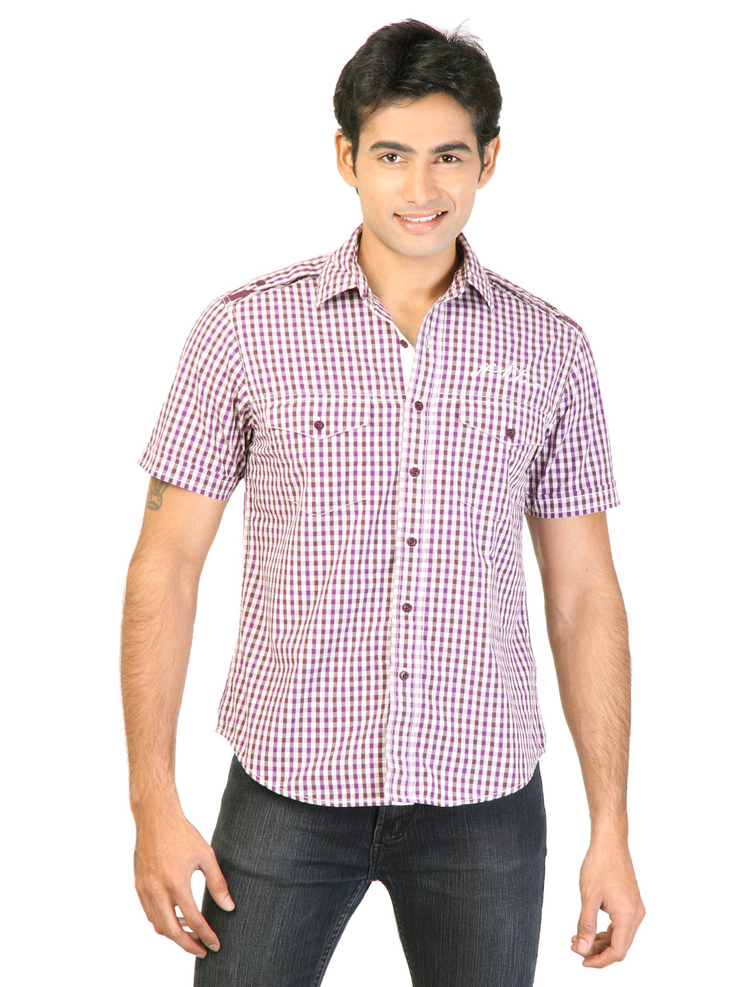 Buy Lee Men Purple Check Shirt - Shirts for Men 11695 | Myntra