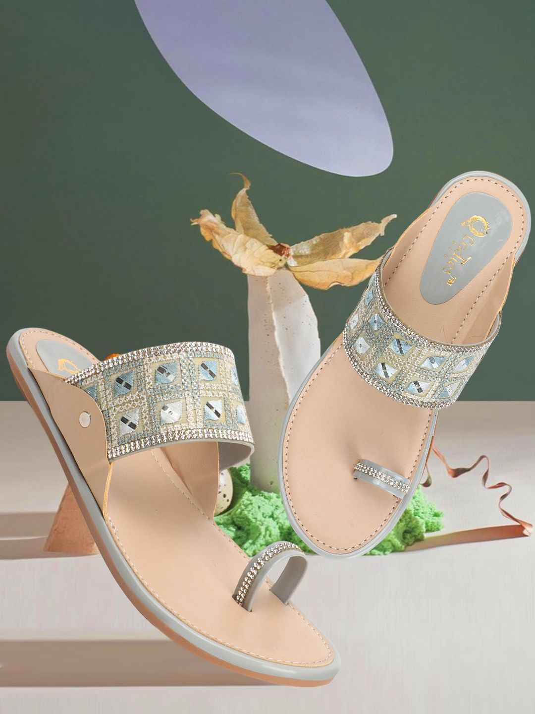 Hannah | Women’s Spring Square-Toe Slip-On Embellished Flats