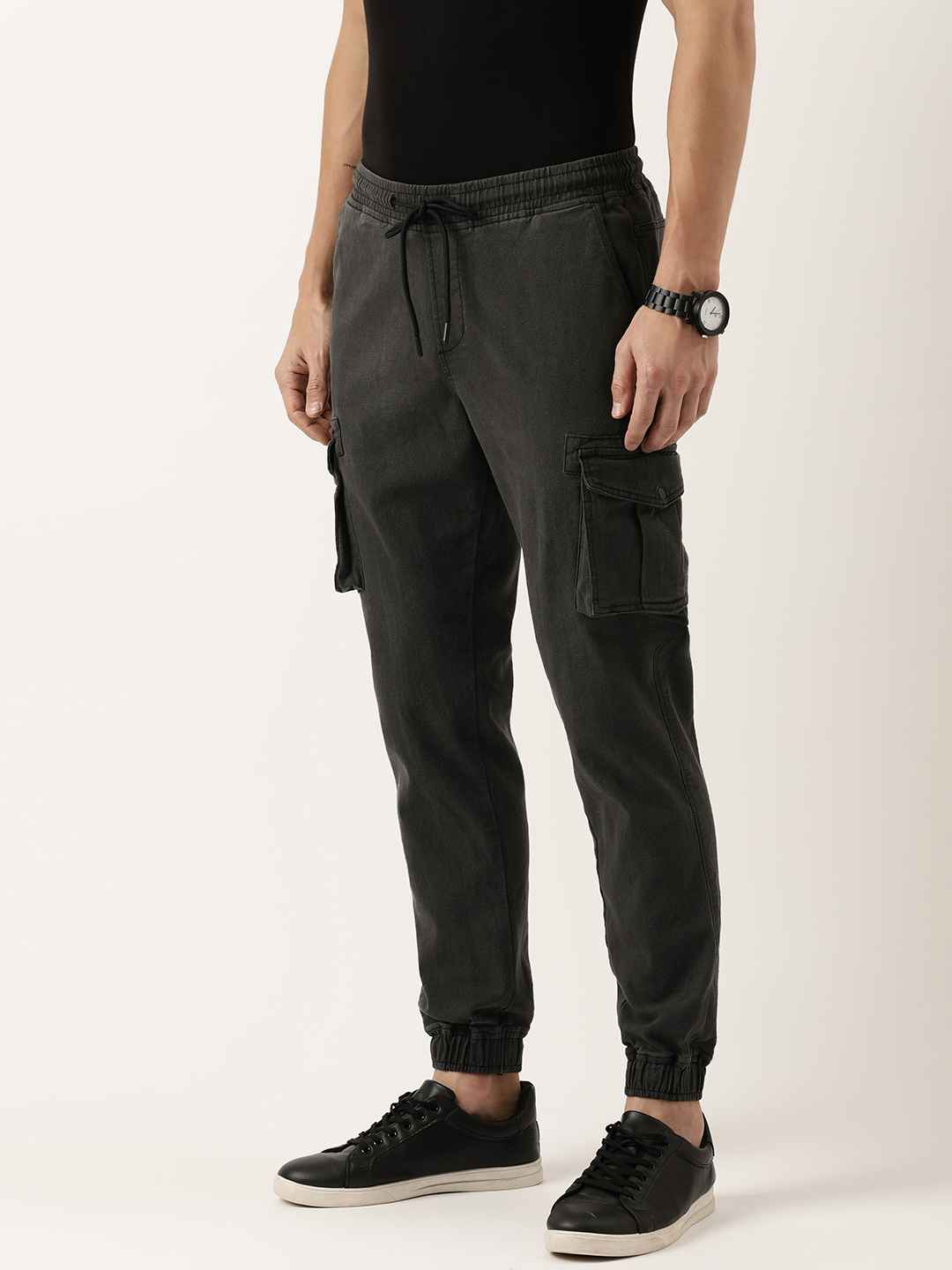 Weiv Mens Solid Stretch Cargo Jogger