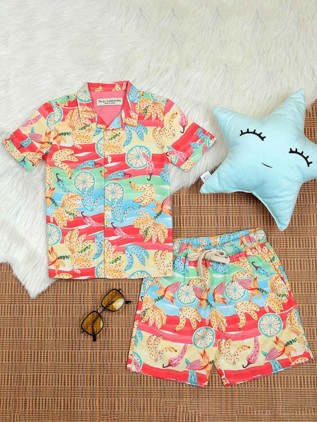 Boys Fruit Printed Shirt  Pink Red