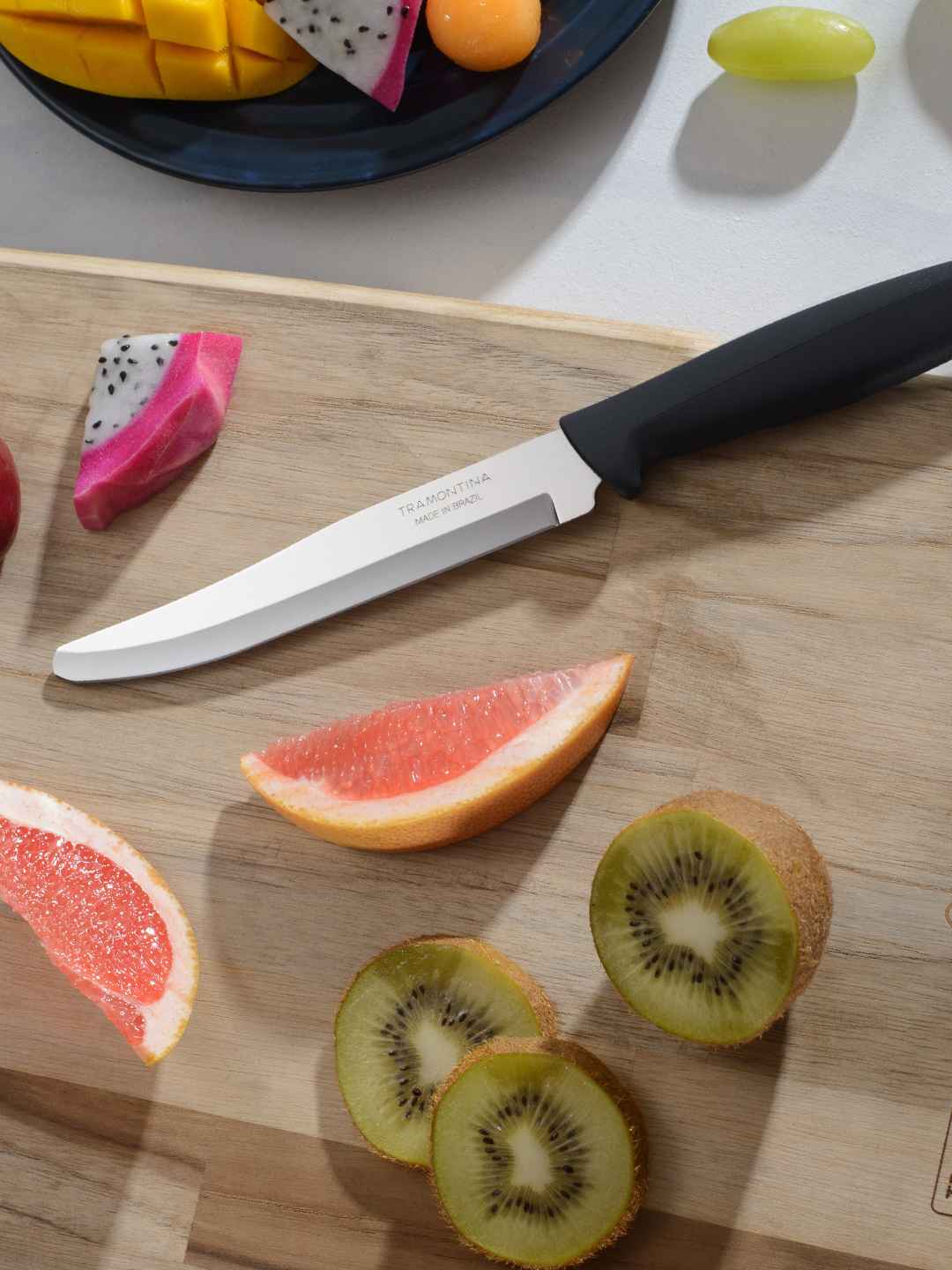 Tramontina Coltello Per Verdure E Frutta 8 Cm, Lama In Acciaio Inox, Manico In Polipropilene Nero, Lavabile In Lavastoviglie, Linea Plenus - 5