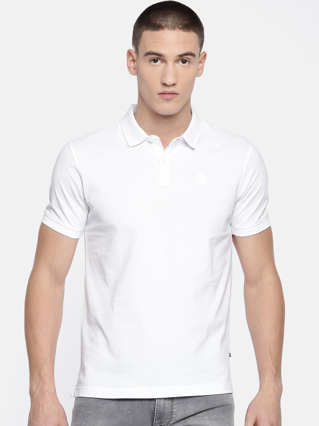 Buy Parx Men White Solid Polo Collar Pure Cotton T Shirt - Tshirts for ...
