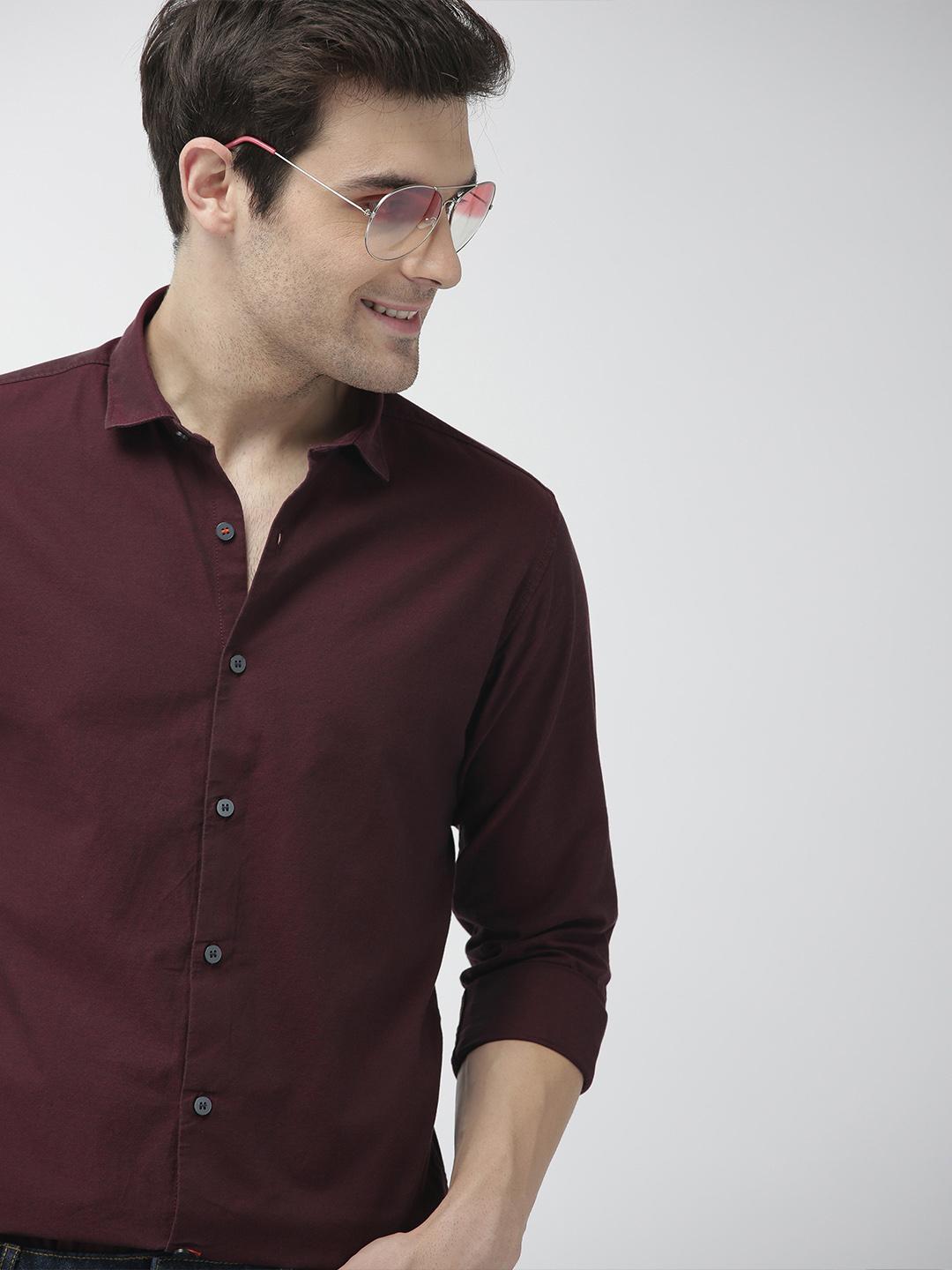 Mast & Harbour Men Maroon Slim Fit Casual Shirt - Image 1