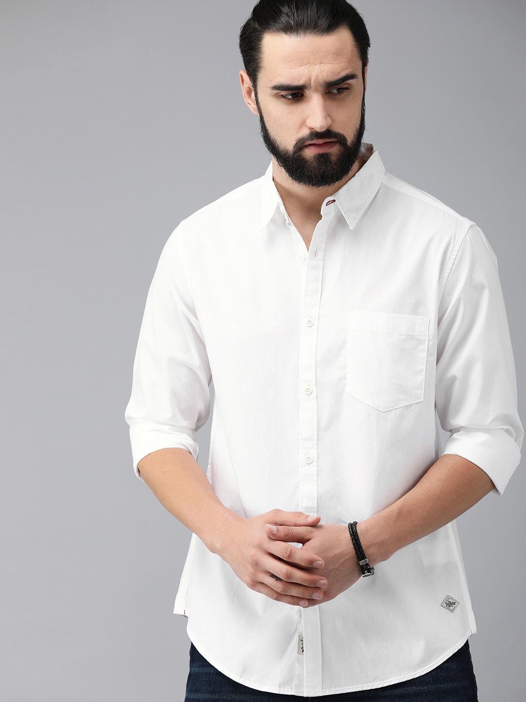 Roadster Men White Casual Shirt