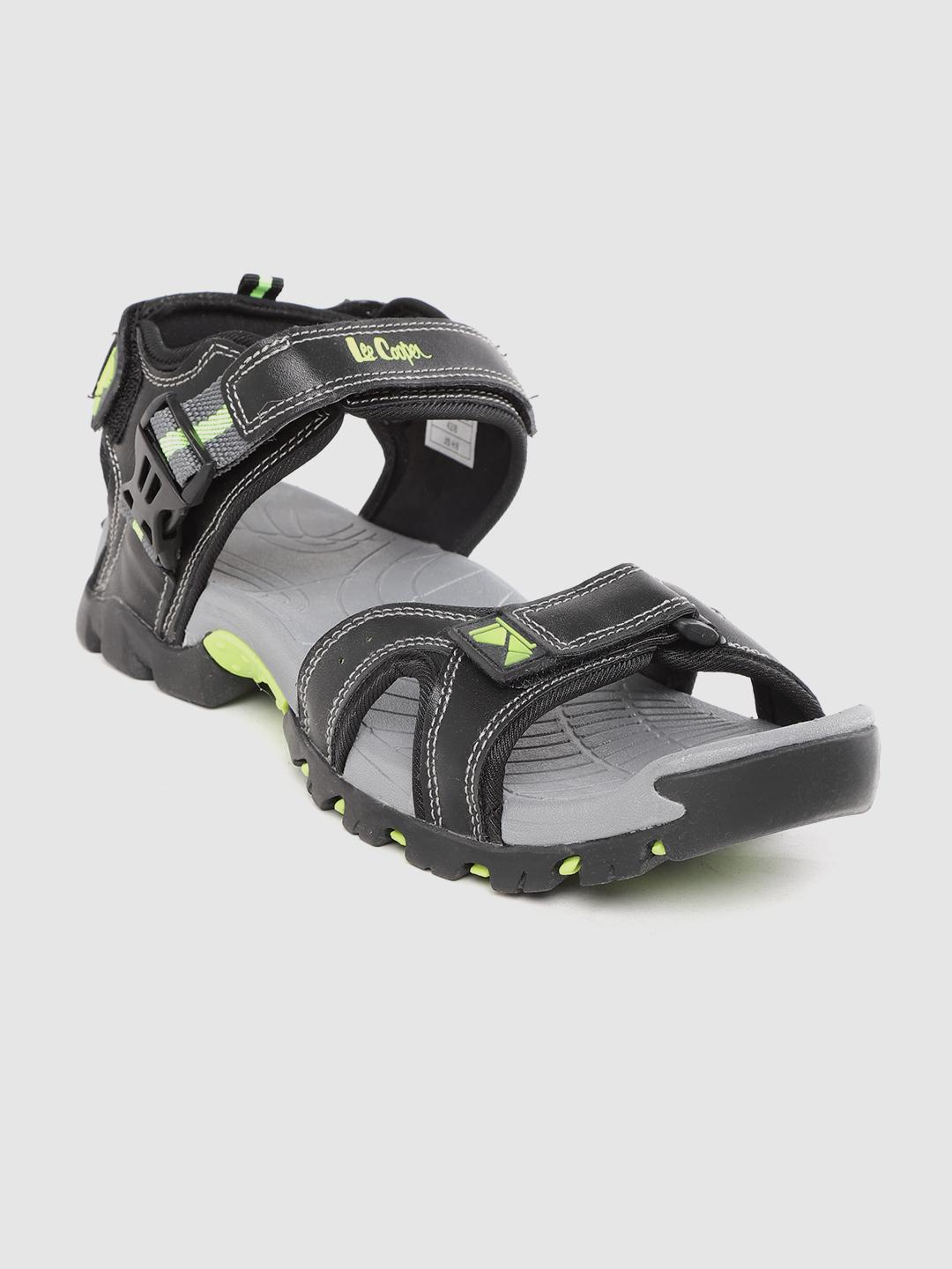 Buy Lee Cooper Men Black Solid Sports Sandals - Sandals for Men ...