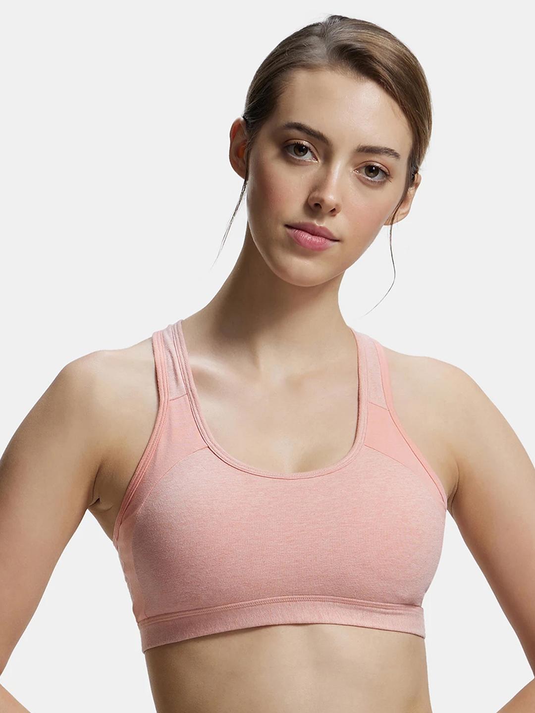 Buy Jockey Wirefree Padded Cotton Full Coverage Racer Back Styling Active Bra 1380 -  - Apparel for Women