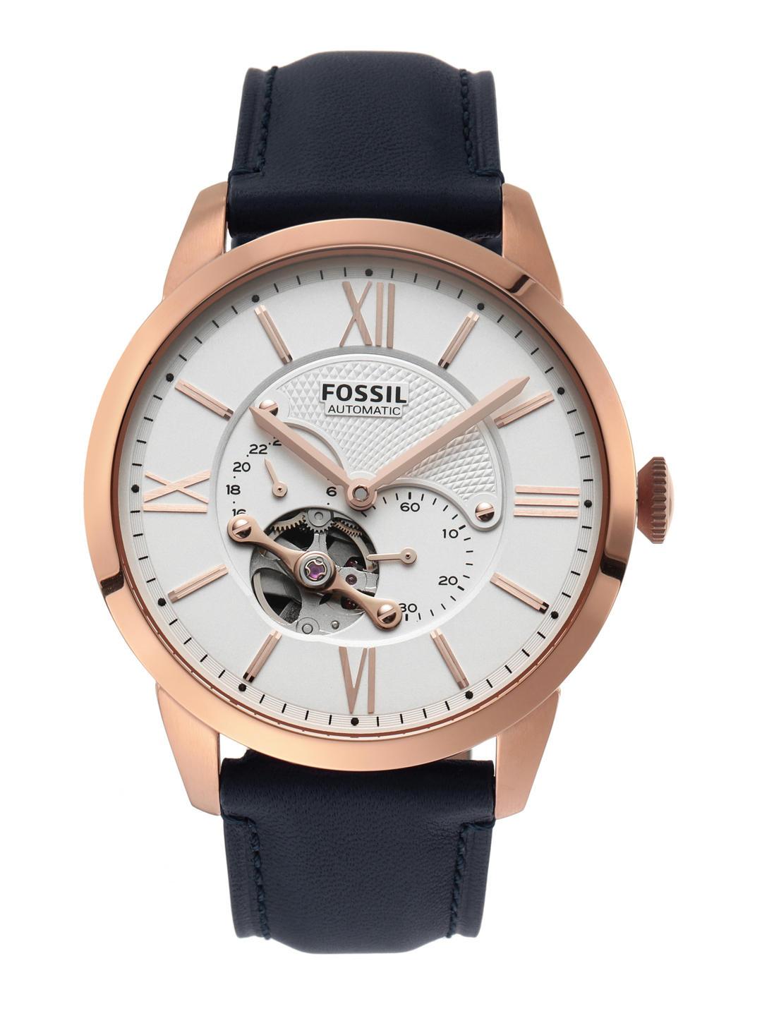 Buy Fossil Men Blue & Off White Analogue Leather Watch ME3171 - - Accessories for Men