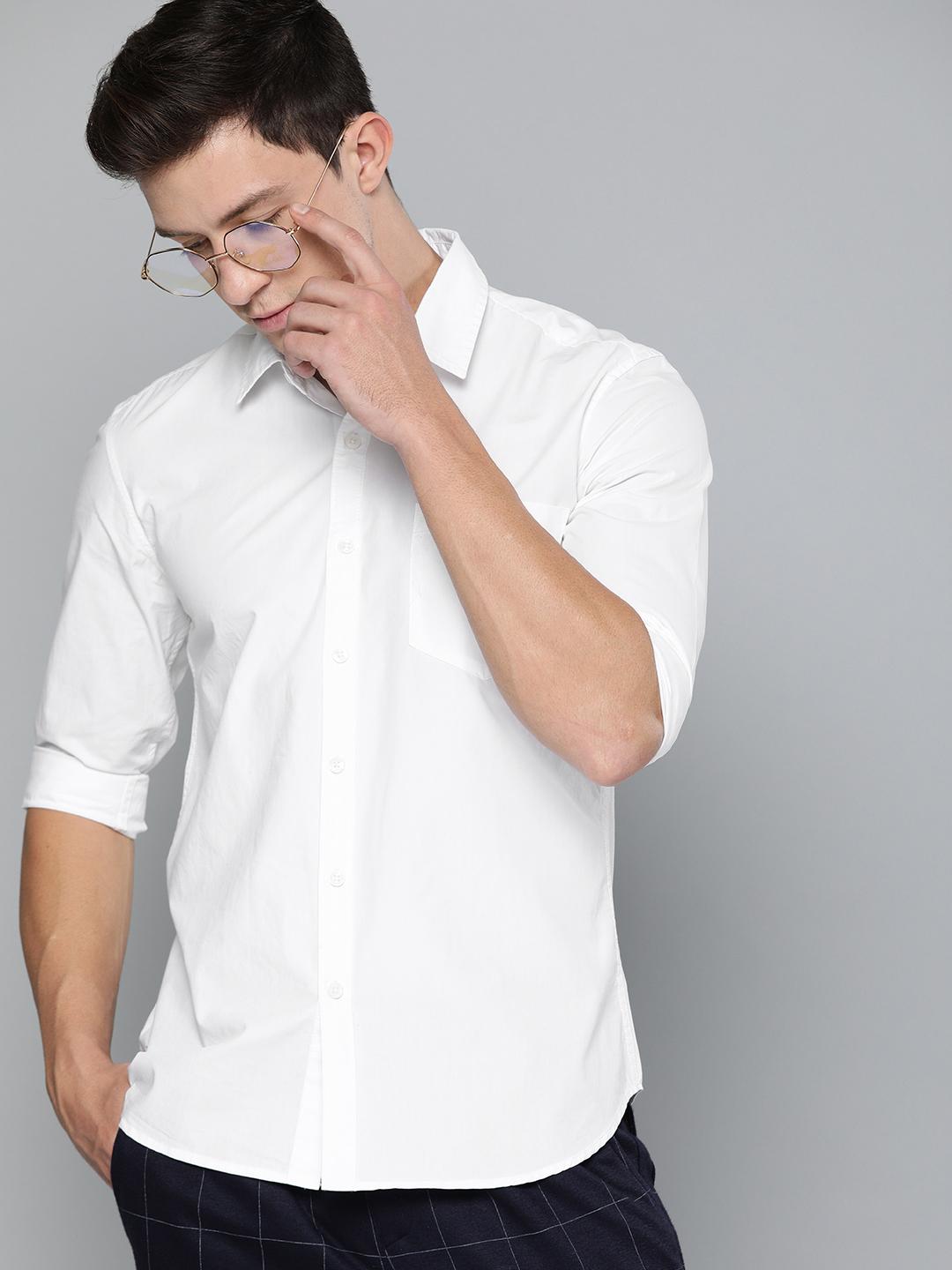 Buy Harvard Men White Regular Fit Solid Casual Shirt - Shirts for Men