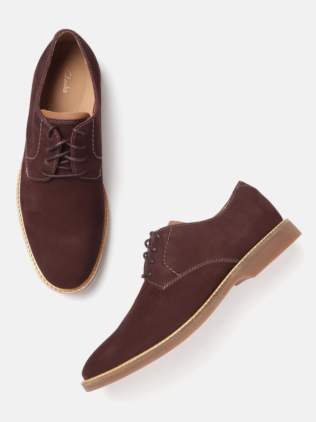 Buy Clarks Men Burgundy Nubuck Derbys - Casual Shoes for Men 11113286 ...