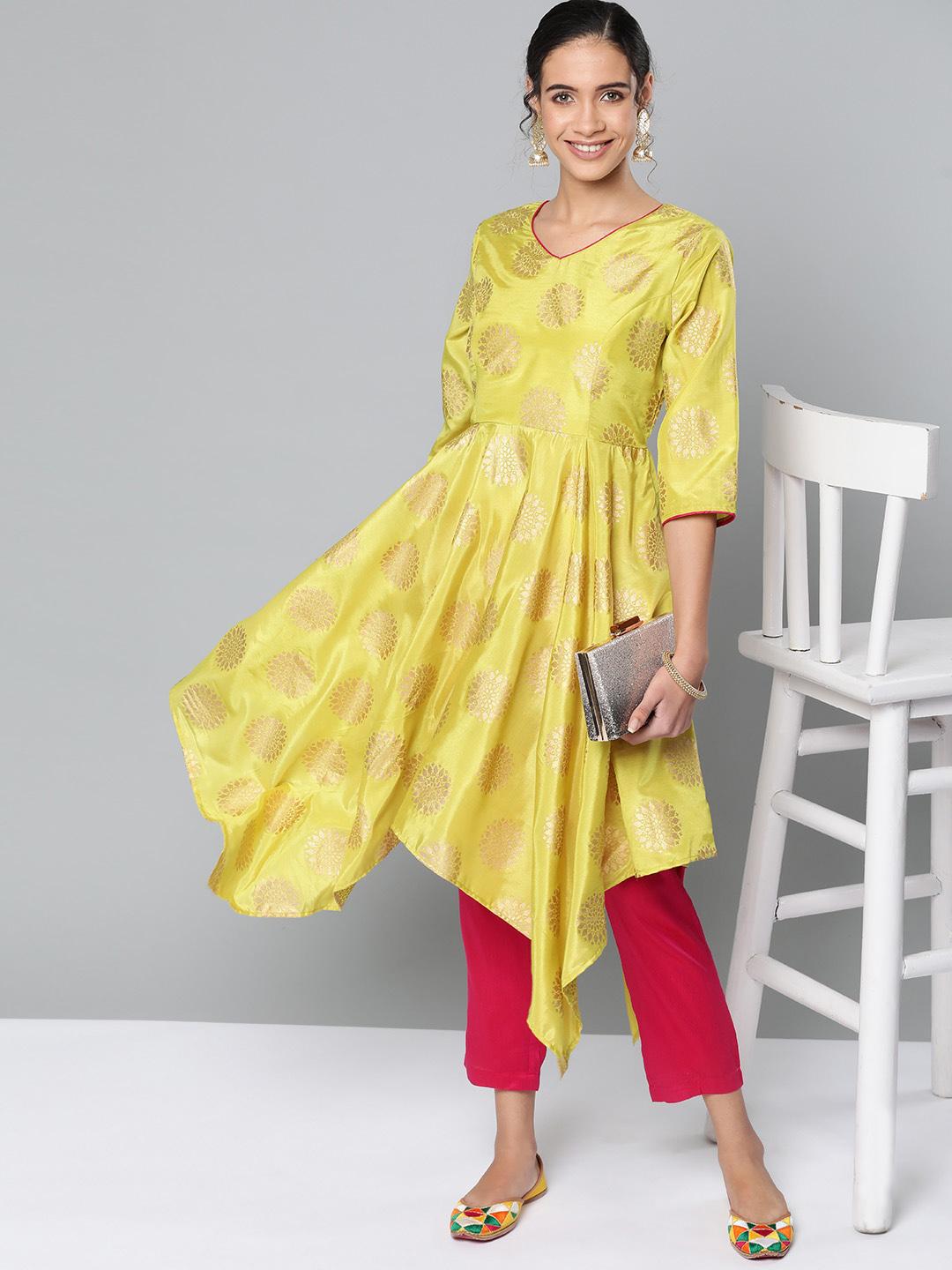 Women Lime Green Kurta Set