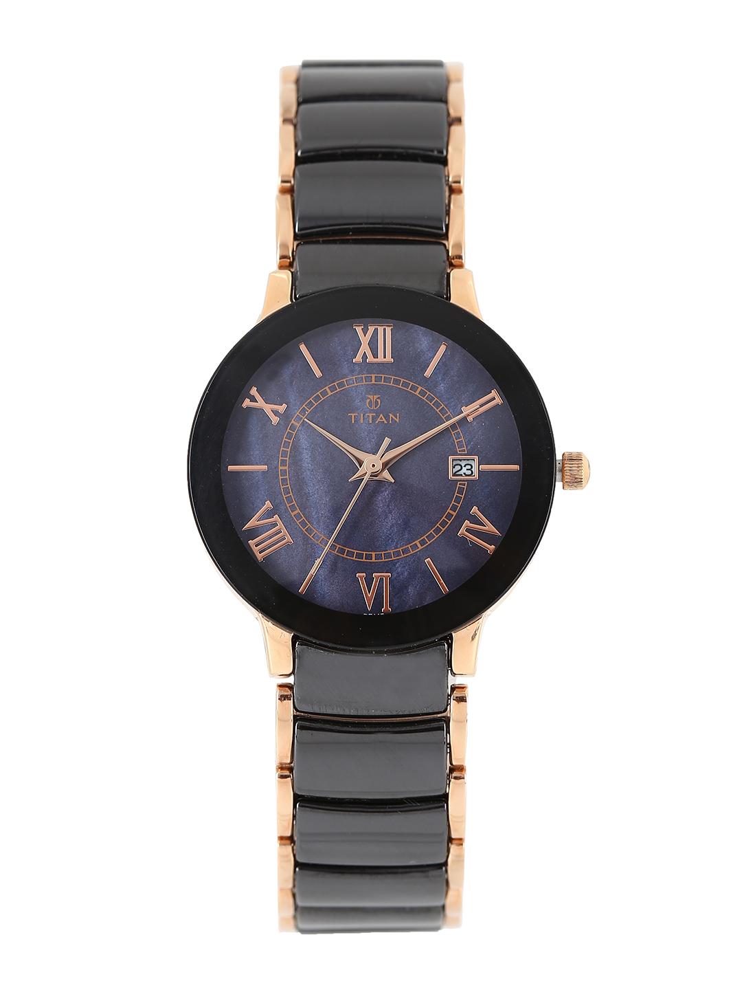 Buy Titan Ceramics Quartz Analog With Blue Mother Of Pearl Dial Watch For Women Nt95016wd01 - - Accessories for Women