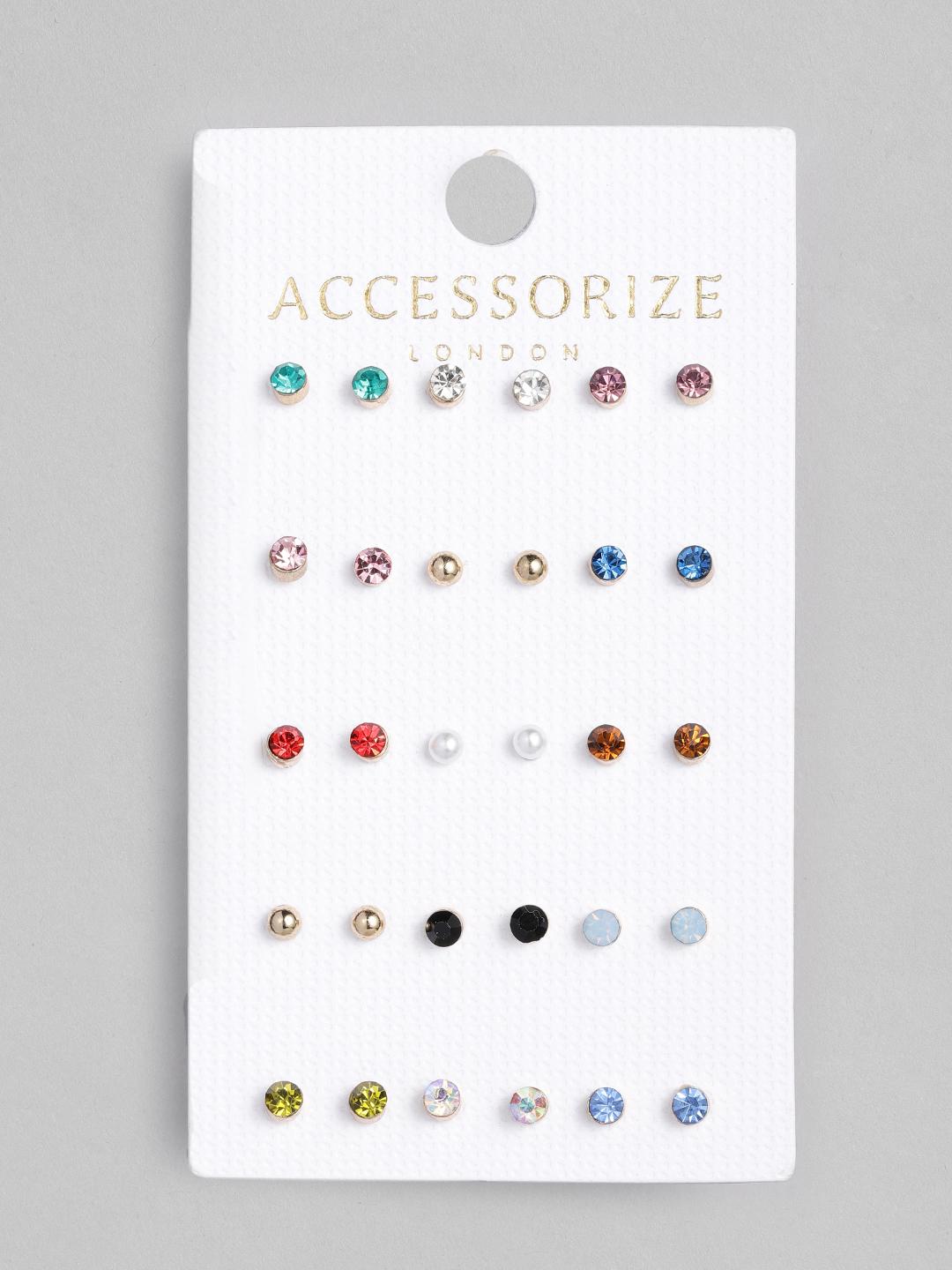 Buy Accessorize London Women Set Of 15 Circular Studs -  - Accessories for Women
