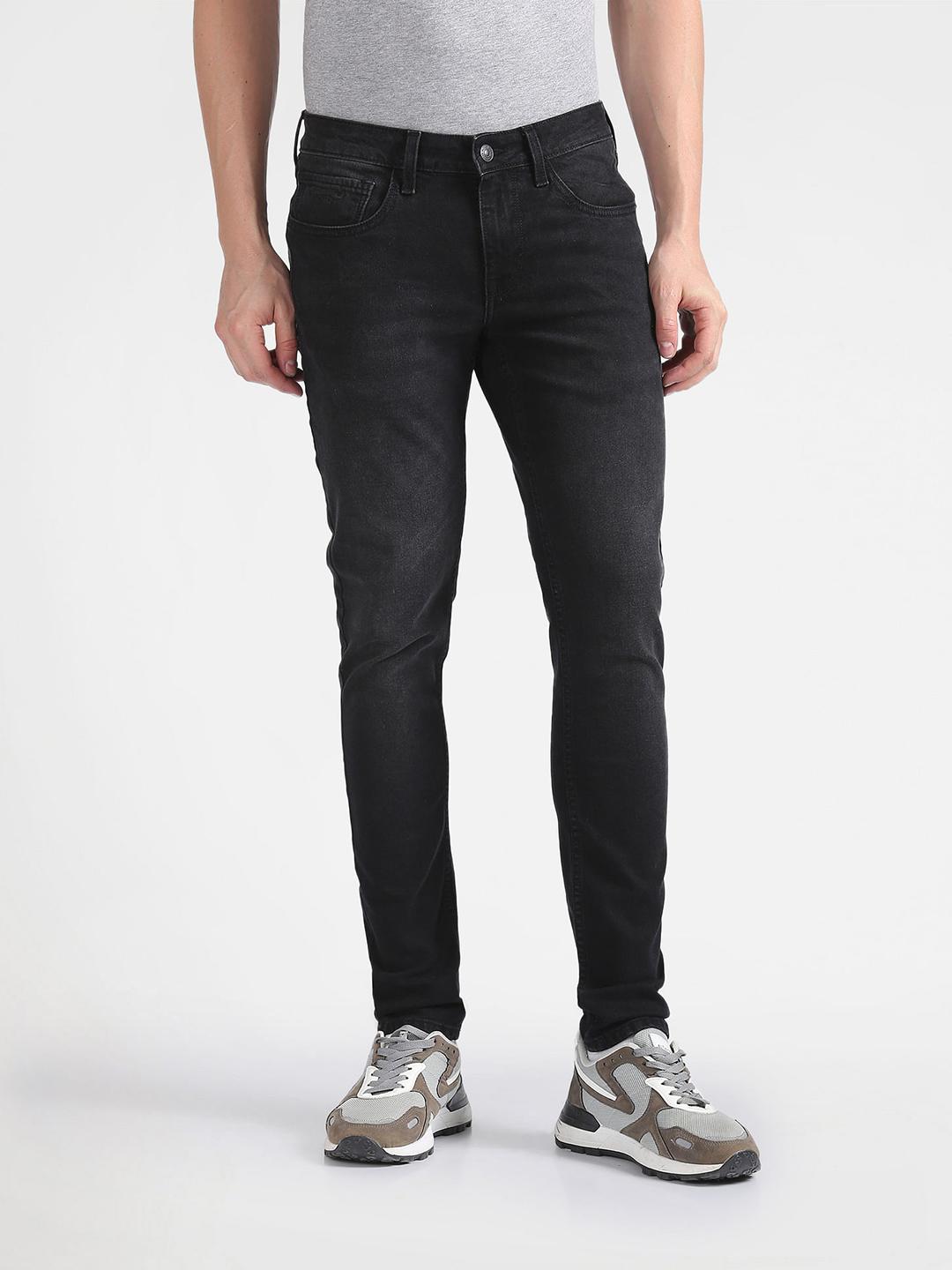 Flying Machine Men Black Jackson Skinny Fit Low-Rise Clean Look Stretchable Jeans