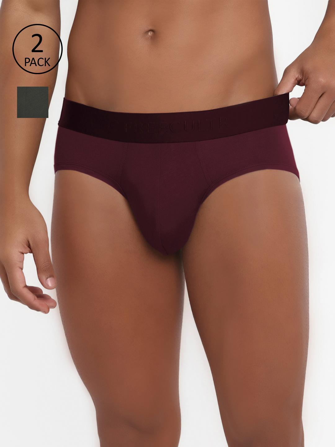 Buy FREECULTR Men Pack Of 2 Solid AntiMicrobial AirSoft Micromodal Briefs - - Apparel for Men