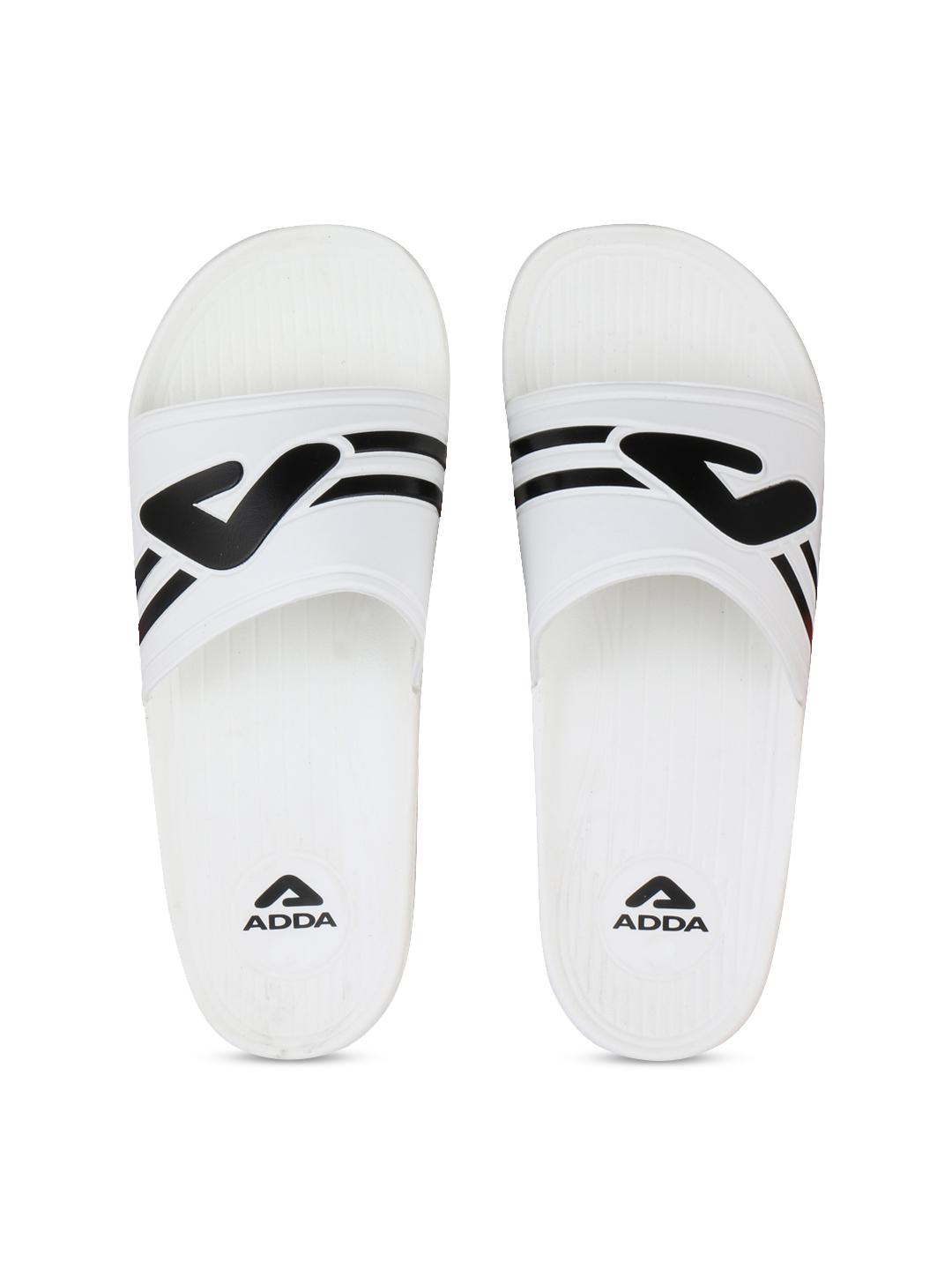 Buy Adda Men White Printed Sliders - Flip Flops for Men 12077326 | Myntra