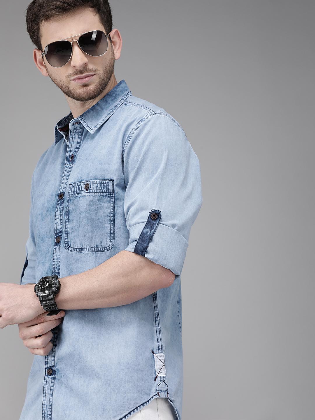 Roadster Men Blue Denim Shirt
