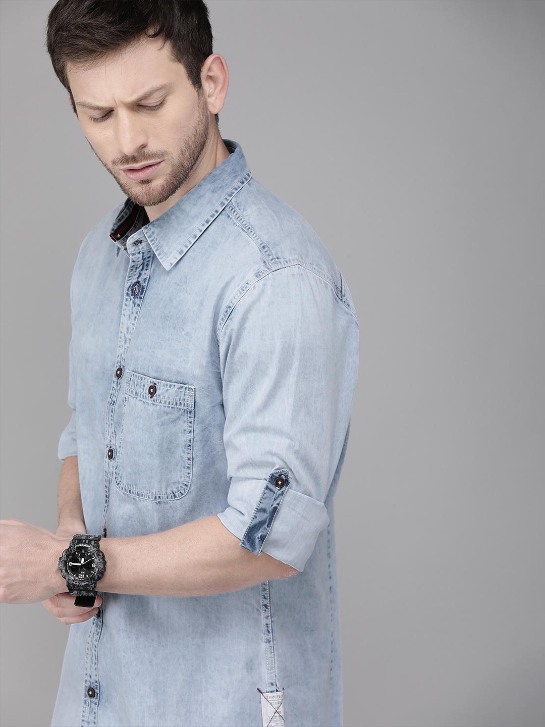 Roadster Men Blue Denim Shirt