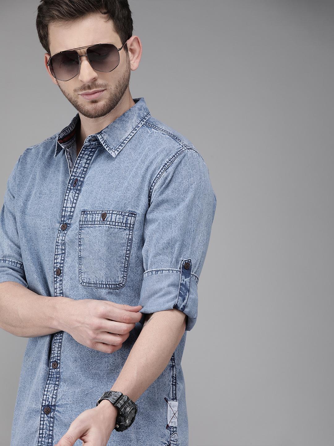 Roadster Men Blue Denim Shirt