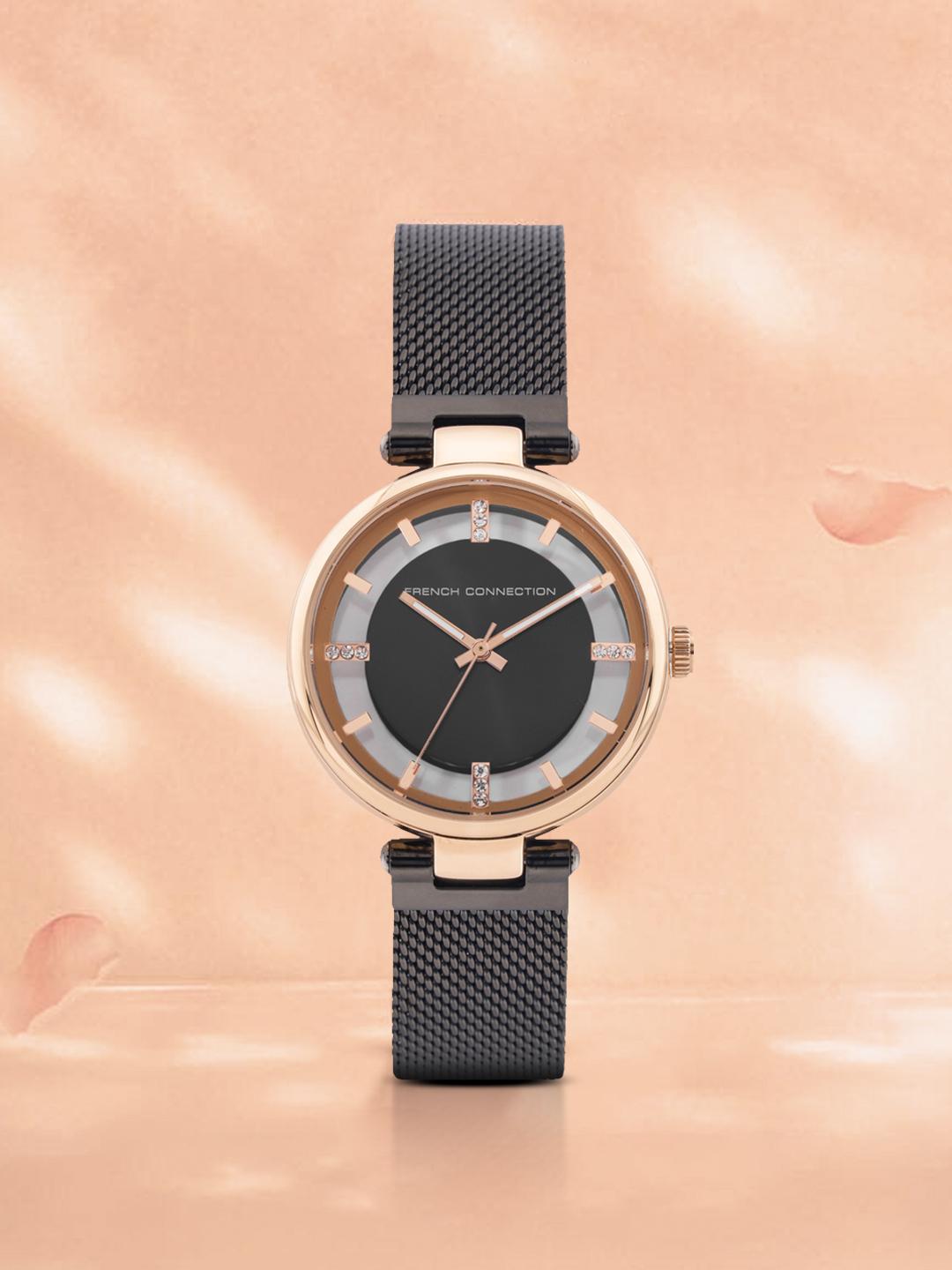 Buy French Connection Women Black & Gold Toned Analogue Watch -  - Accessories for Women