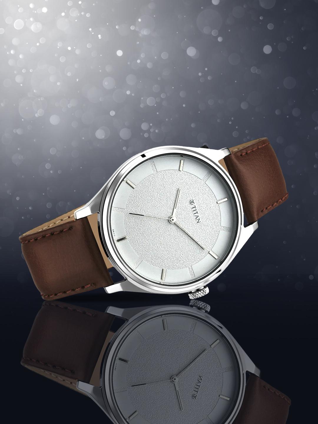 Buy Titan Workwear Quartz Analog With White Dial Watch For Men Nt1802sl13 - - Accessories for Men