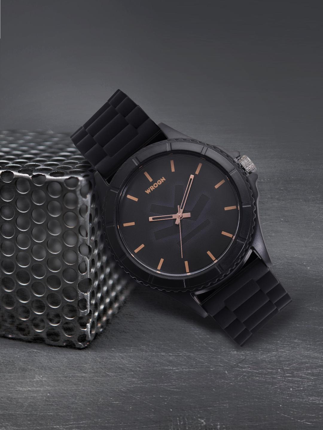 Buy WROGN Men Black Analogue Watch WRG00049A - - Accessories for Men