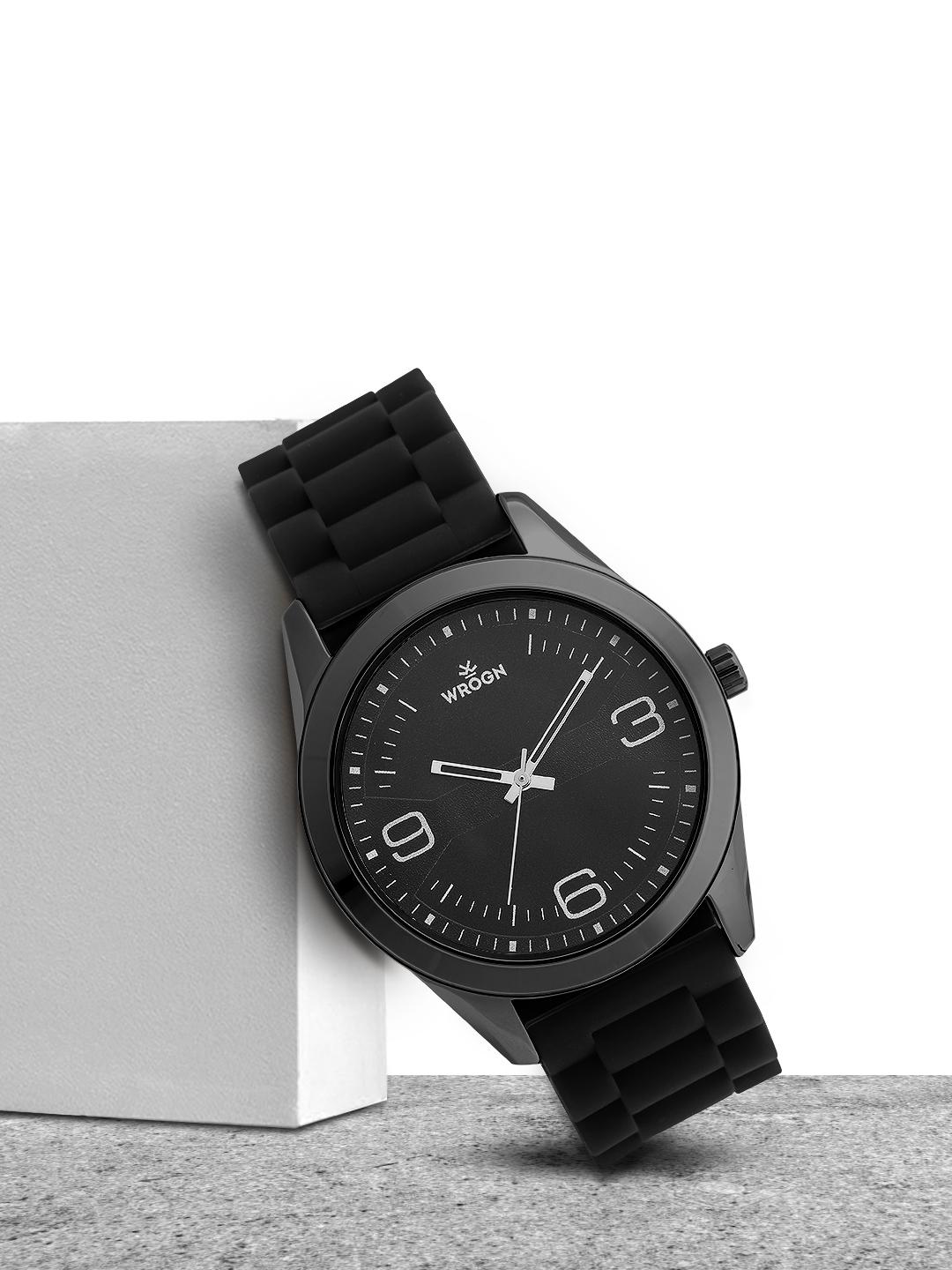 Buy WROGN Men Black Analogue Watch WRG00046C - - Accessories for Men