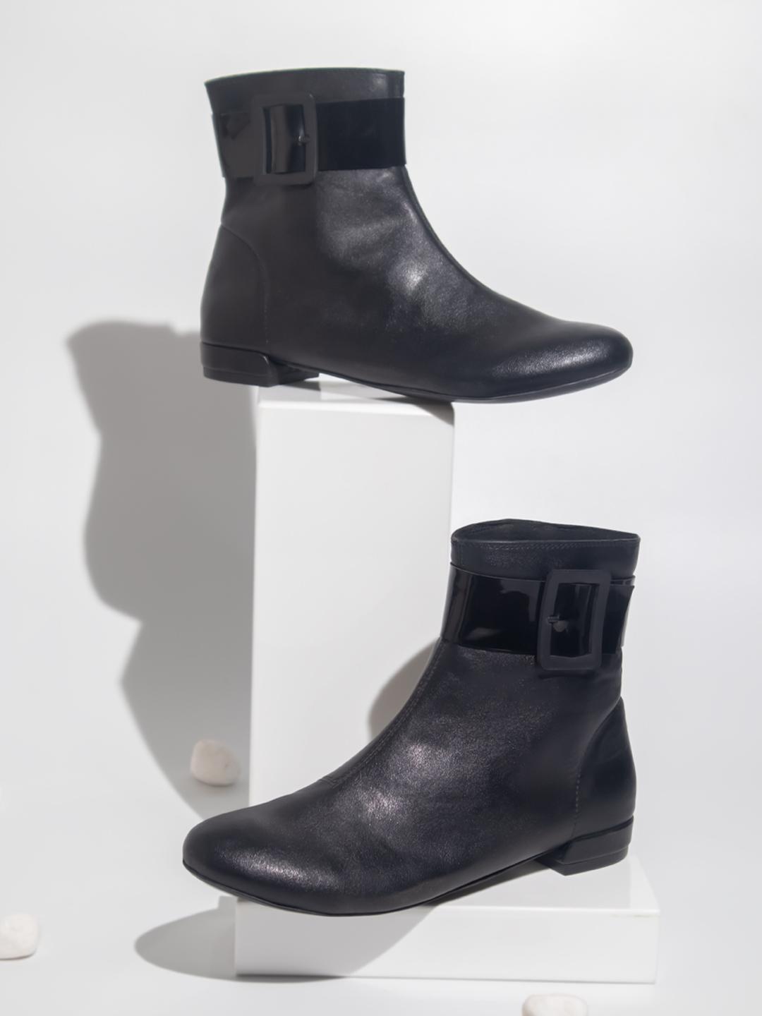 Buy Inc 5 Women Black Solid Heeled Boots - - Footwear for Women