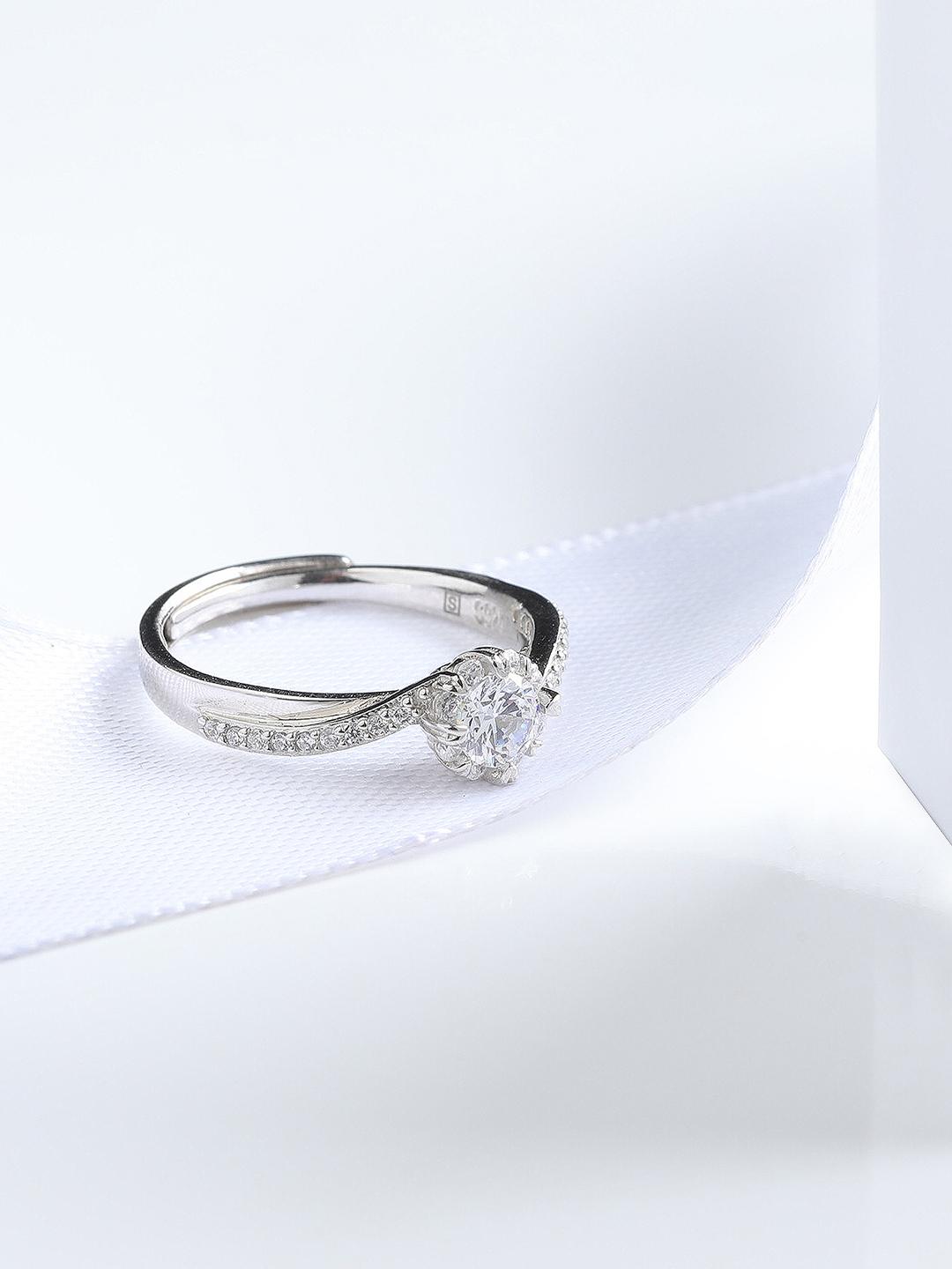 Buy GIVA Women 925 Sterling Silver Zircon Twist Ring - - Accessories for Women