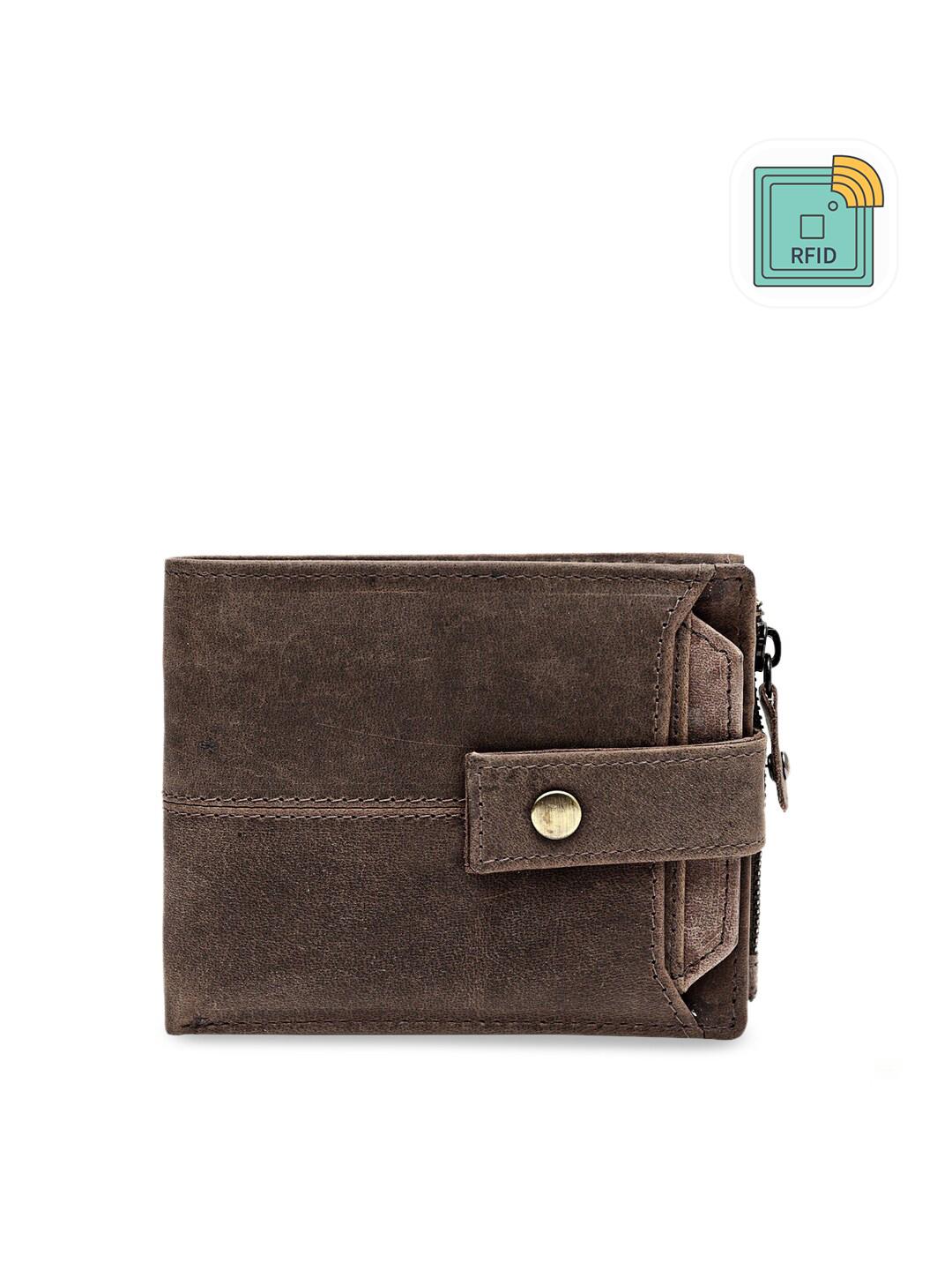 Buy Teakwood Leathers Men Brown Textured Two Fold Wallet -  - Accessories for Men