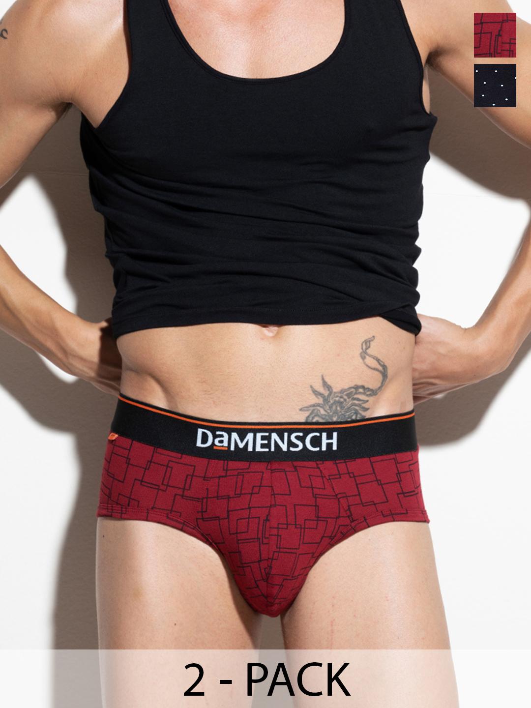 Buy DAMENSCH Men Pack Of 2 Printed Deodorizing Basic Briefs DAM CTP B SPB SNR -  - Apparel for Men