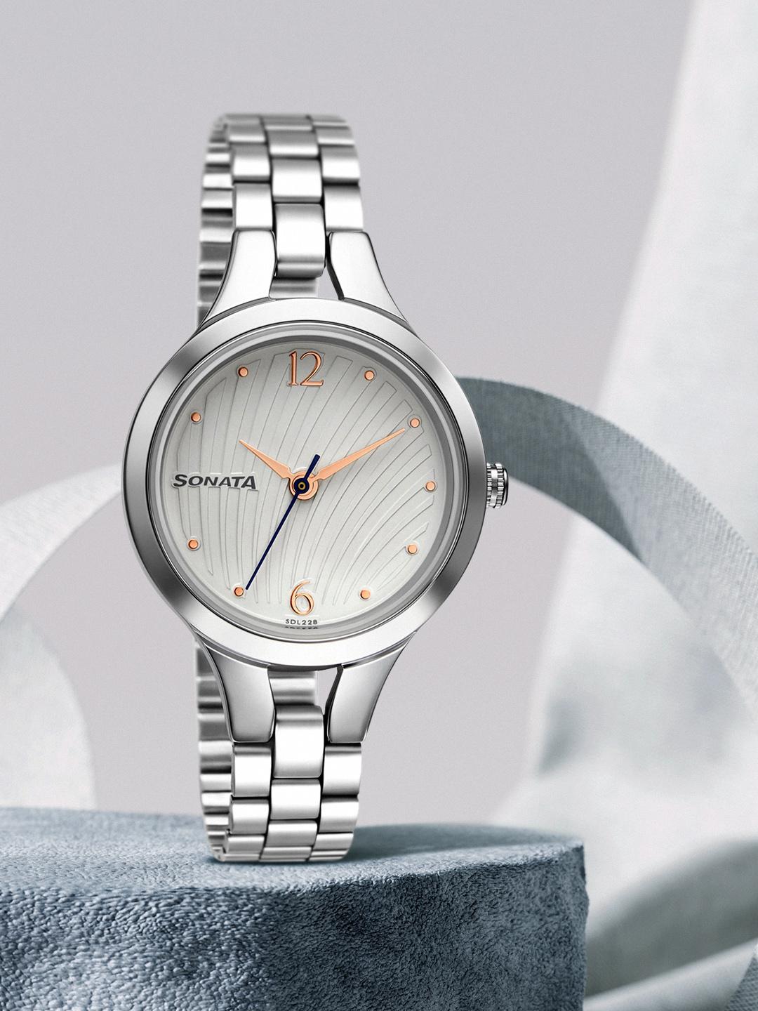 Buy Sonata Workwear Quartz Analog With White Dial Watch For Women   Nt8151sm05 -  - Accessories for Women