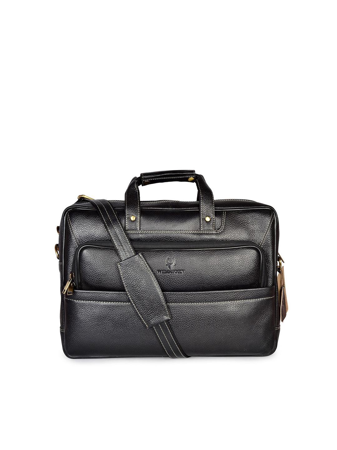 Buy WildHorn Men Black Solid 16