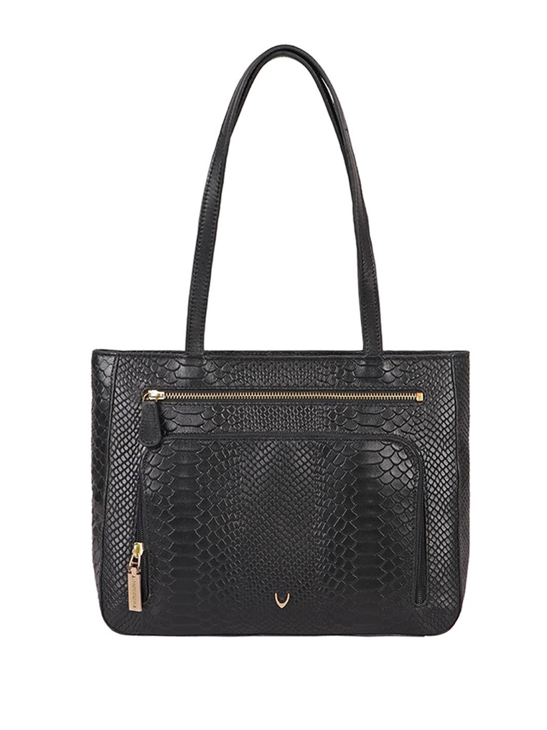 Buy Hidesign Black Animal Textured Leather Structured Shoulder Bag - - Accessories for Women